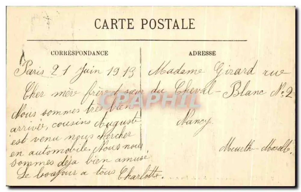 Paris — Die Station Bois de Boulogne — M. R. - Rückseite