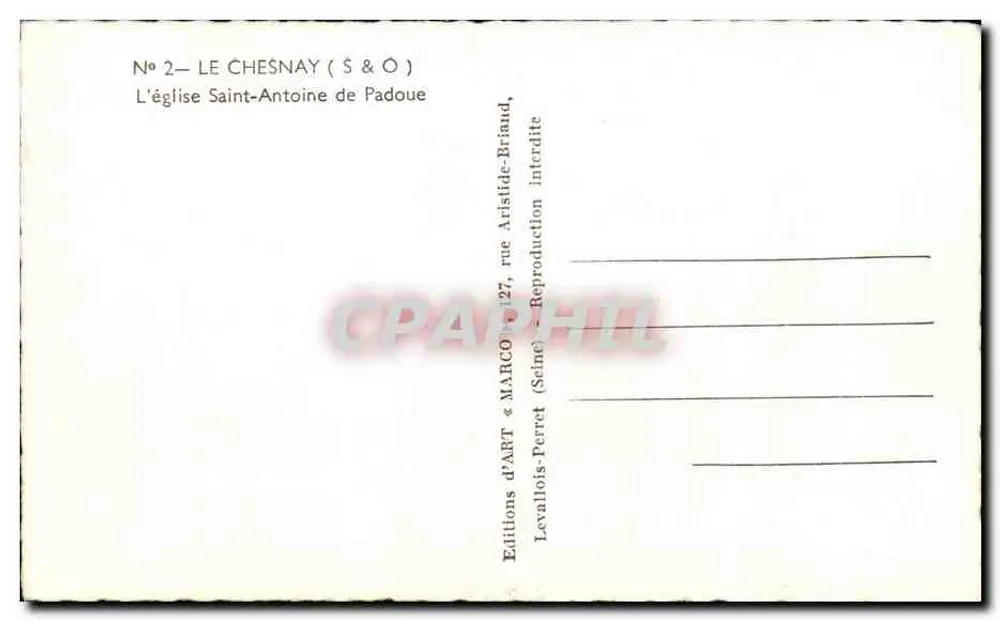 Die Kirche Saint-Antoine von Padua — Le Chesnay — Kunstausgaben « MARCO » - Rückseite