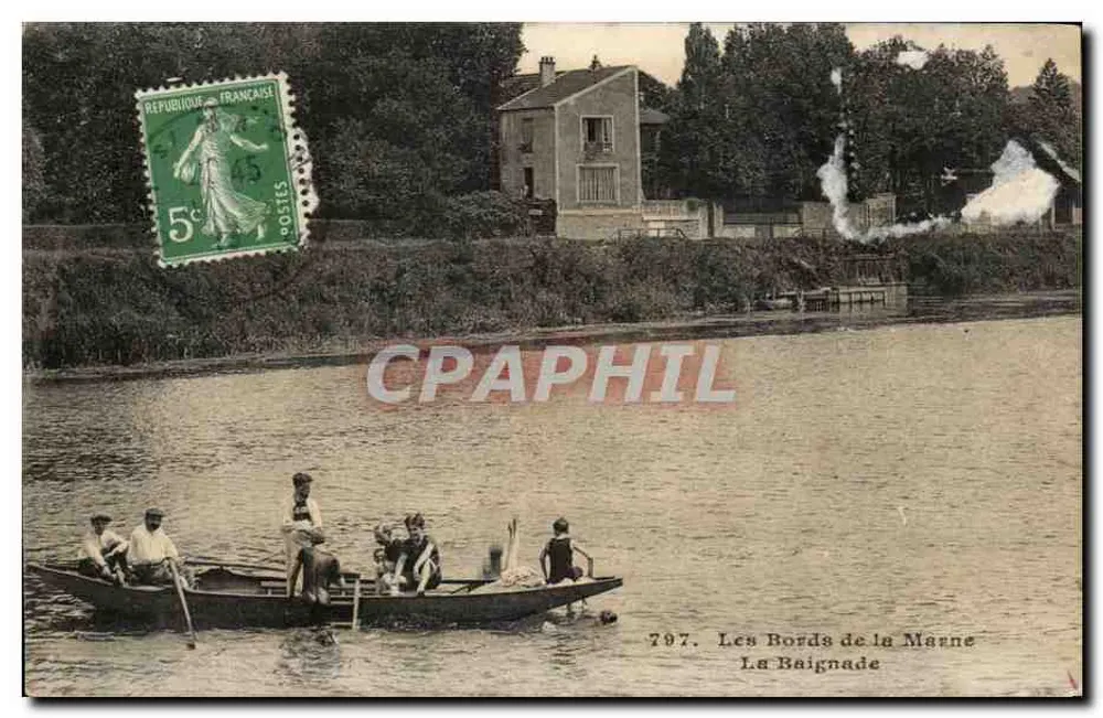 Les Bords de la Marne — La Baignade — J. A. phot.-édit. Vincennes n°797 - Frente