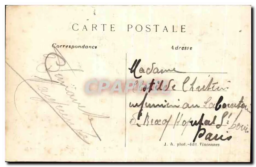 Les Bords de la Marne — La Baignade — J. A. phot.-édit. Vincennes n°797 - Verso
