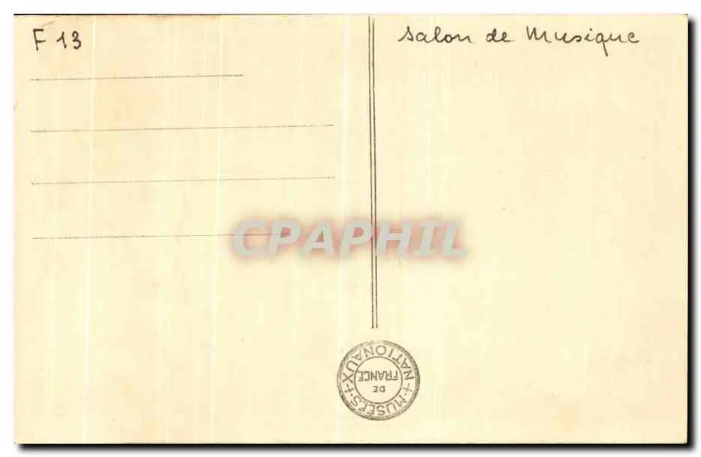 Schloss Fontainebleau — Musikzimmer — A.L. Verlag, n°7 - Rückseite