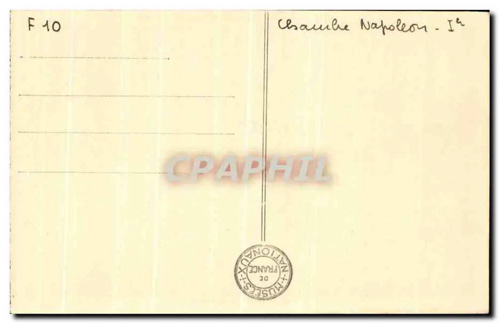 Schloss Fontainebleau — Zimmer Napoleons I. — Verlag A.L. - Rückseite