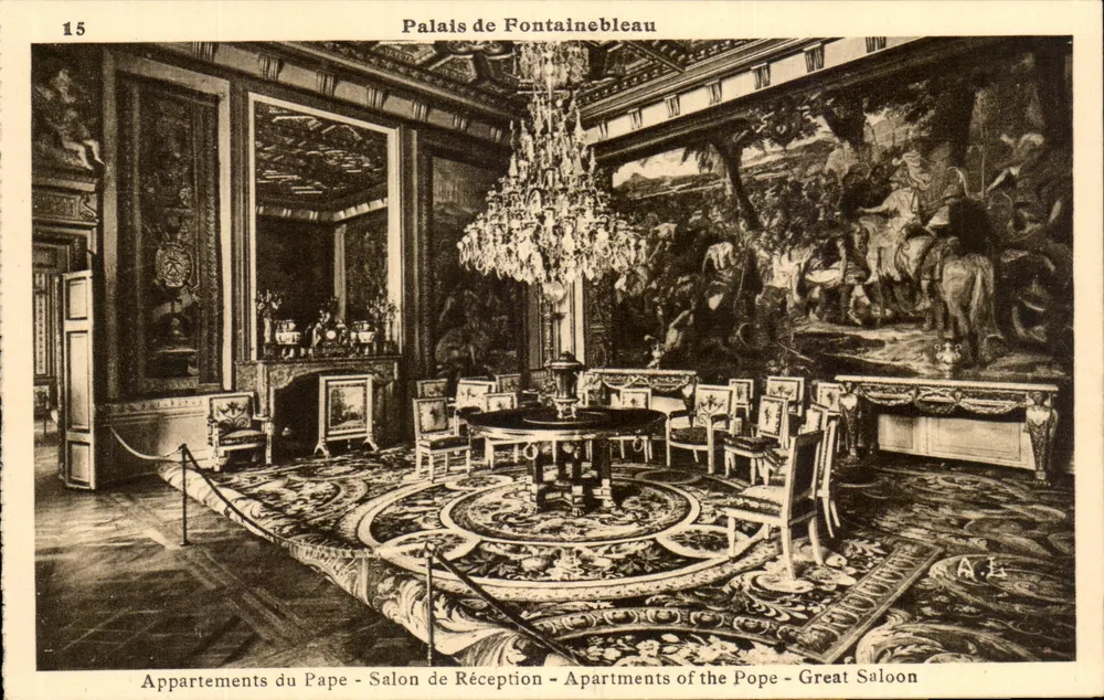 Palast von Fontainebleau — Appartements des Papstes — Empfangszimmer — Verleger A. L. (Nr. 15) - Vorderseite