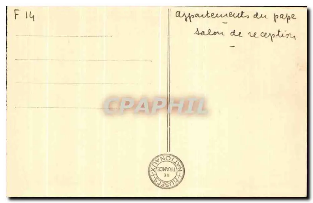 Palast von Fontainebleau — Appartements des Papstes — Empfangszimmer — Verleger A. L. (Nr. 15) - Rückseite