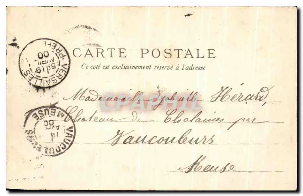 Versailles — Die Halle des Schachspiels — Verlag: Cartier, Versailles - Rückseite