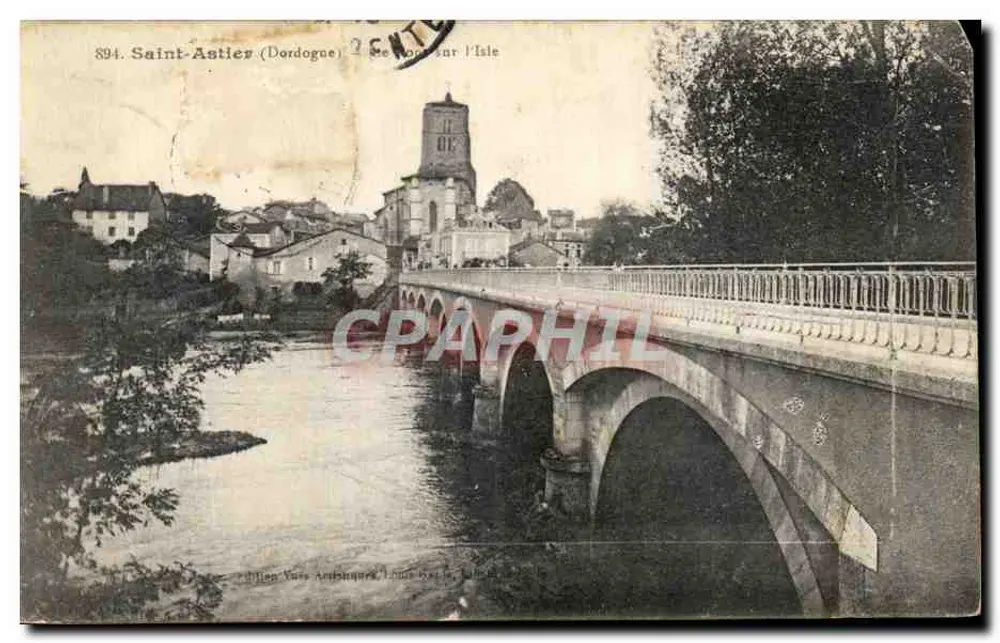 Saint-Astier (Dordogne) — Uitzicht van de brug over de Isle — Uitgave Vues Ambiguques - Voorkant