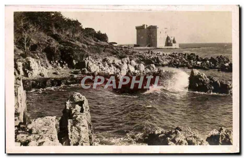 Île Saint-Honorat — Château sur la côte — éditeur C.A.P. Strasbourg - Frente
