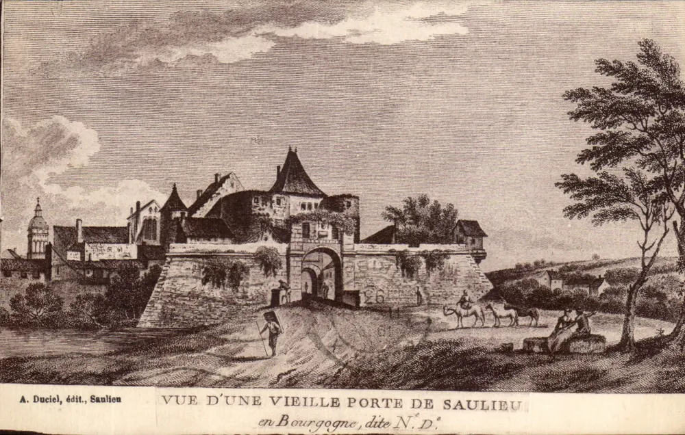 Ansicht einer alten Tür in Saulieu, Burgund, genannt N.D. — A. Duciel, Verlag, Saulieu, Nr. 61 - Vorderseite
