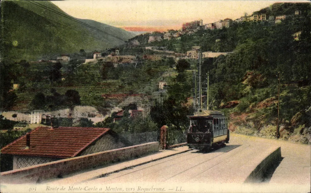 Estrada de Monte-Carlo para Menton, em direção a Roquebrune — LL. — n°405 - Frente