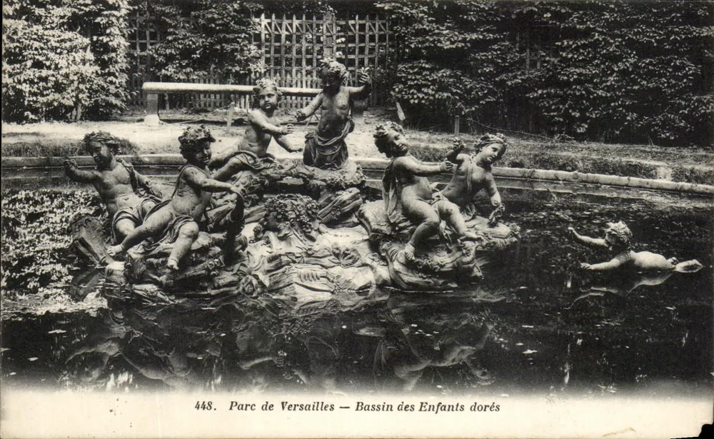 Parc de Versailles — Bassin der Enfants dorés — Héliotypie A. Bourdier - Vorderseite