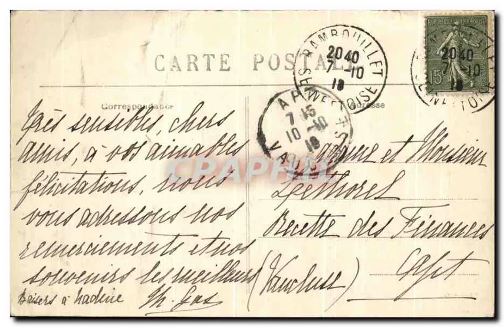 Rambouillet — A Subprefeitura — Lagrange, editor-fotografia, Rambouillet, n°137 - Verso