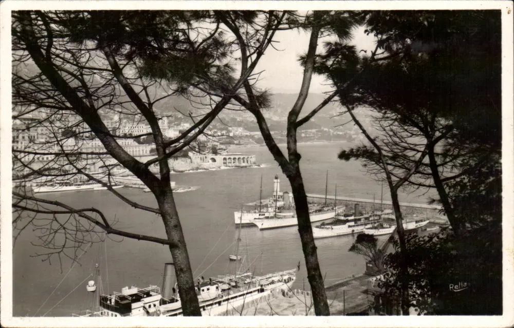 Hafen von Monaco — Ansicht von den Kiefern — Verlag Rella, Nr. 336 - Vorderseite