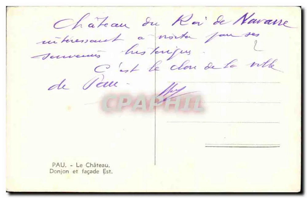 Castelo do Rei de Navarra — Torre de Menagem e Fachada Leste — PAU, editor desconhecido - Verso