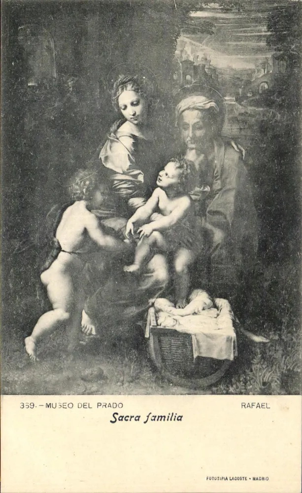 Heilige Familie — Werk von Raphael — Museo del Prado, Madrid — Serie 359 — Verlag FOTOTIPIA LACOSTE - Vorderseite