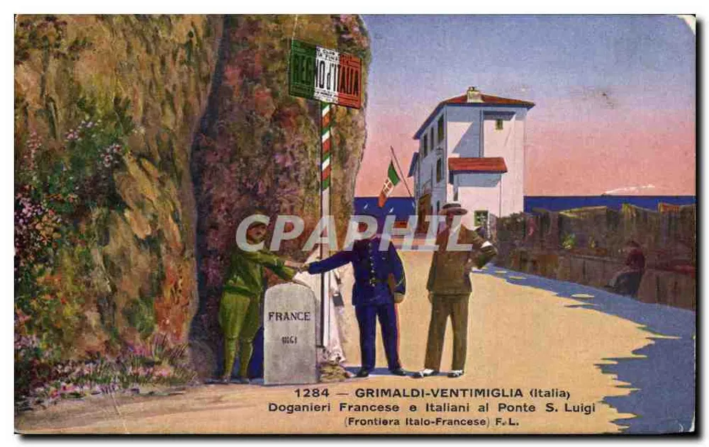 Grimaldi-Ventimiglia — Grenze Italien-Frankreich am Ponte S. Luigi — F.L. n°1284 - Vorderseite