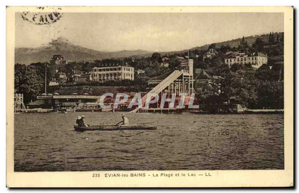 EVIAN-les BAINS — La Plage et le Lac — LL — n° 235 - Frente