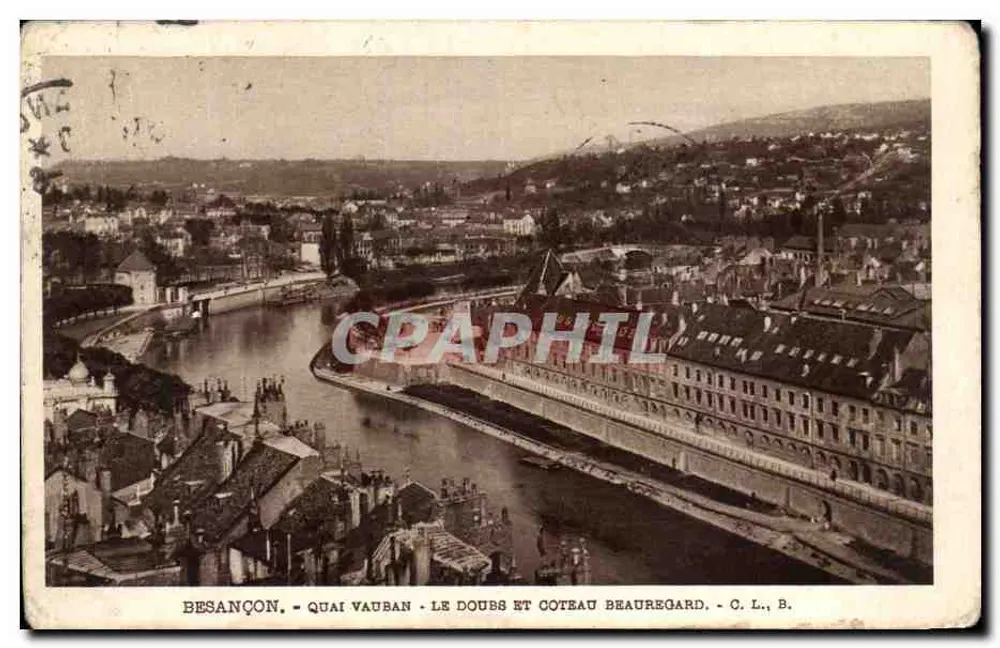 Besançon - Quai Vauban - Der Doubs und Coteau Beauregard - C. L., B. - Vorderseite