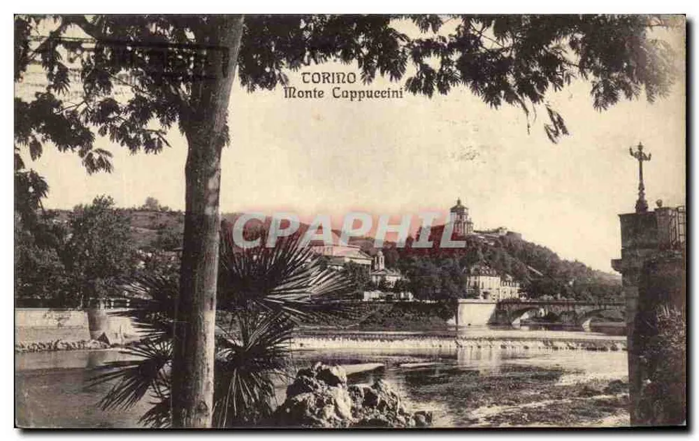 Turim - Monte Cappuccini — vista do ponte e do vilarejo — editor desconhecido - Frente
