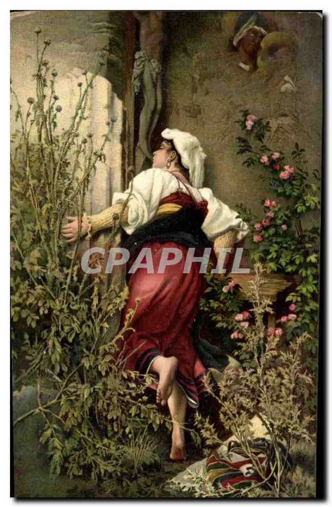 Römische Pilgerin, ein Crucifix küssend — G. A. Kuntz, Dresden - Vorderseite