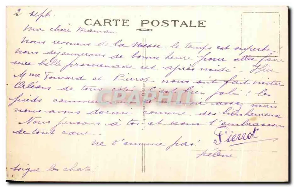 Orléans — A Igreja de São Marceau — Editor anônimo, número de série não visível - Verso
