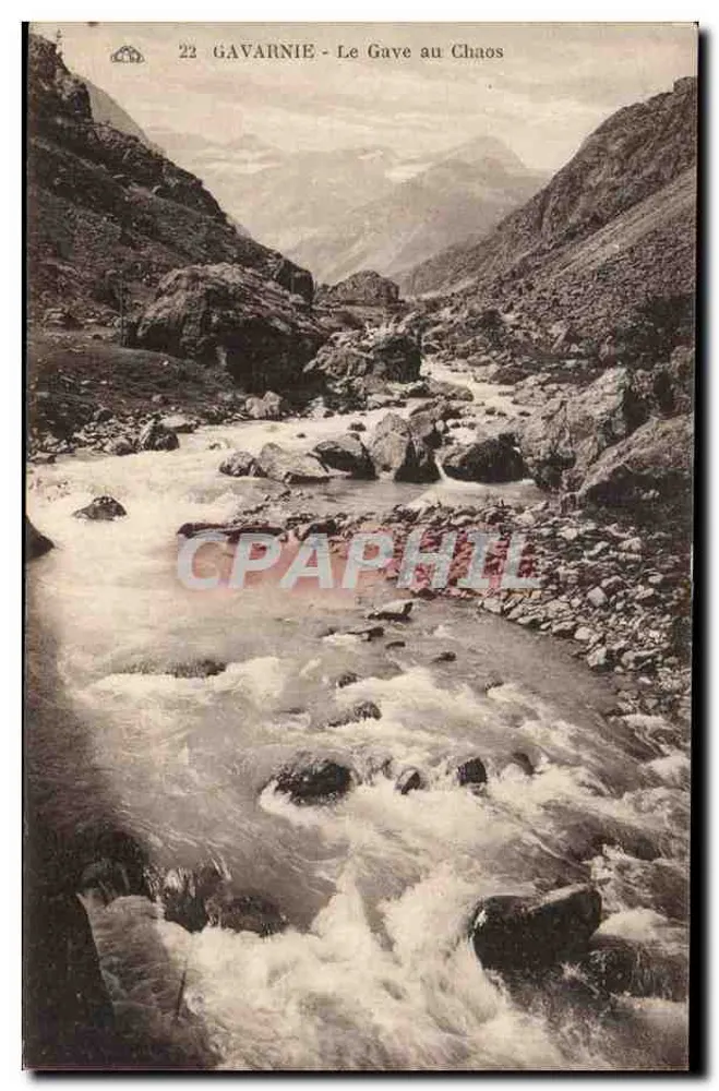 Gavarnie - El Gave al Chaos — editor: Ancienne des Arts Graphiques - Strasbourg, n° 22 - Anverso