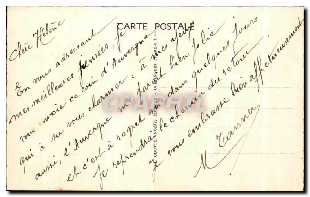 A Auvergne — G.D.O. 1505 — O Mont-Dore — Gorges do Inferno - Verso