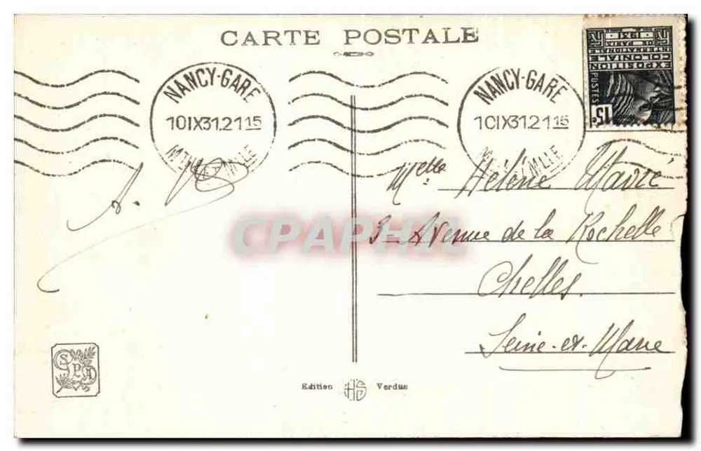 Nationaler Friedhof von DOUAUMONT — Ansicht des Denkmals und Kreuze — Edition Verdus, Serie ex. Mané - Rückseite