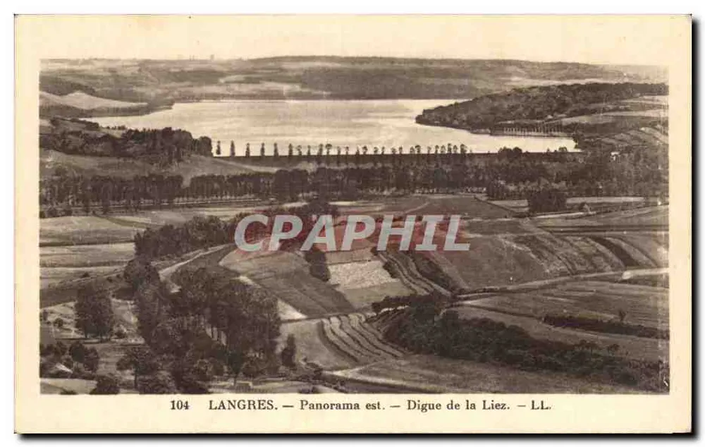 Langres — Panorama leste — Dique da Liez — LL. — N° 104 - Frente