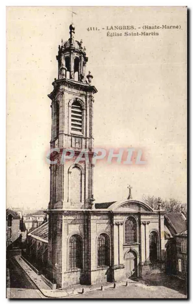 Langres (Haute-Marne) — Igreja de São Martinho — Bilhete postal moderno n°4111 - Frente