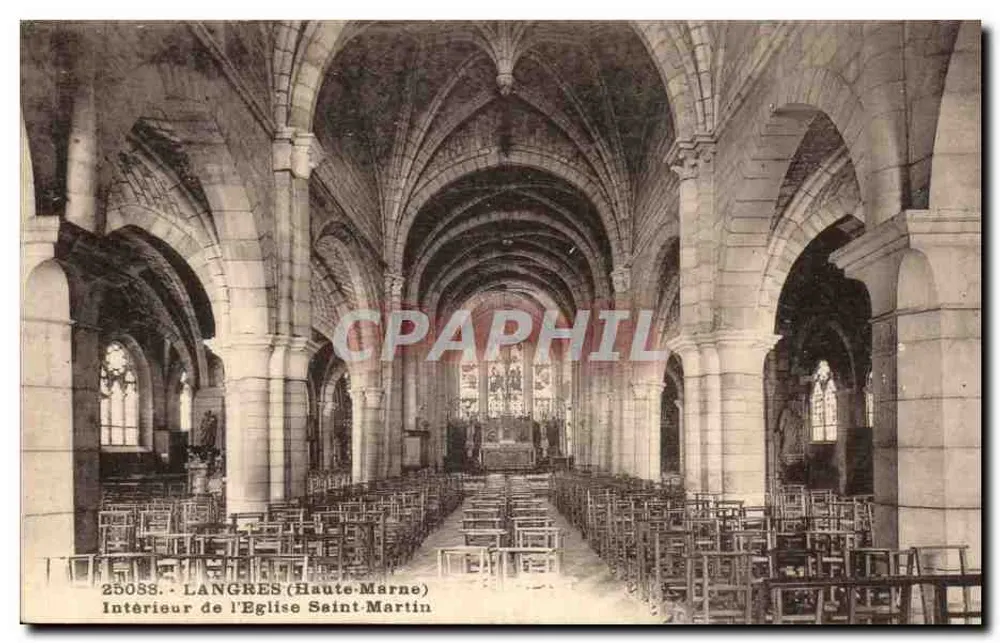 Langres (Haute-Marne) — Interior da Igreja de São Martinho — Les Éditions C. L. Besangon - Frente