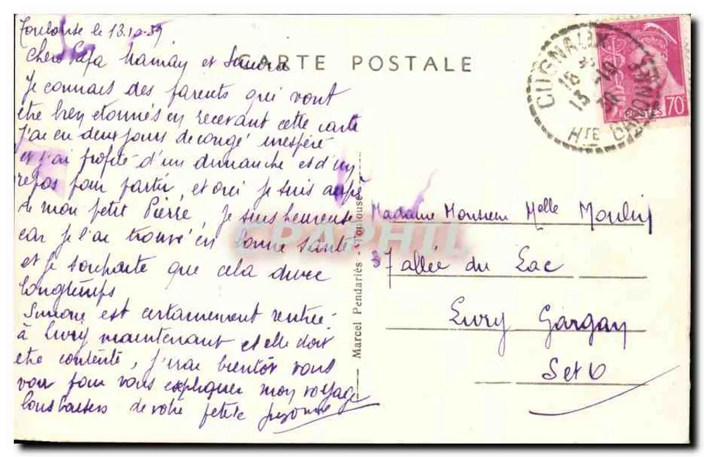 Toulouse — Allgemeiner Blick über Saint-Cyprien — Cély, n°41 - Rückseite