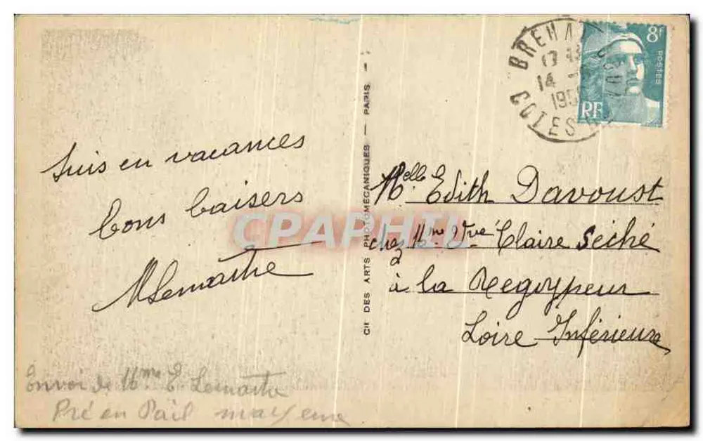 Perros-Guirec — Ansicht des Casinos und des Meeres — CH DES ARTS PHOTO-MÉCANIQUES n°419 - Rückseite