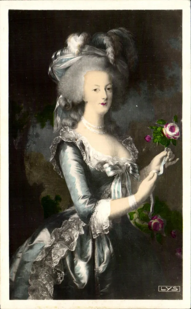 Marie-Antoinette — mit einer Rose — Éditions d'Art Versailles - Vorderseite