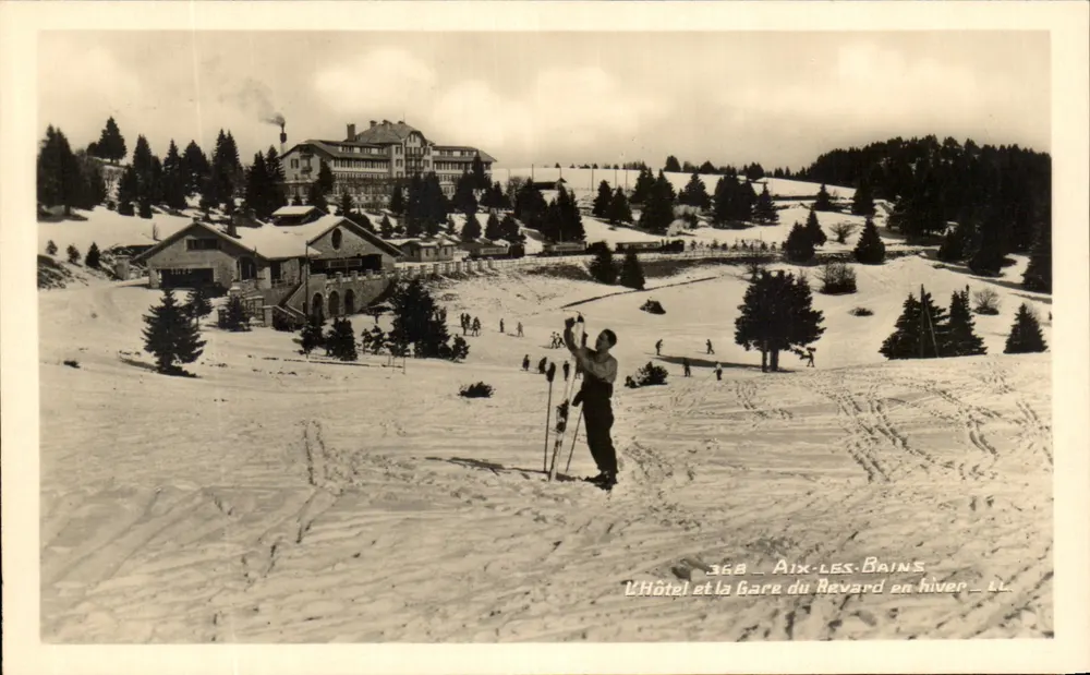 Aix-les-Bains — Ansicht des Hotels und der Revard-Bahnhofs im Winter — LL, n°368 - Vorderseite