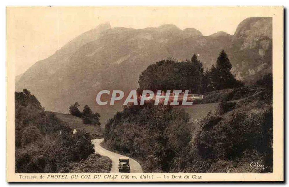 Terrasse des Hotels du Col du Chat — La Dent du Chat — Verlag Olm - Vorderseite