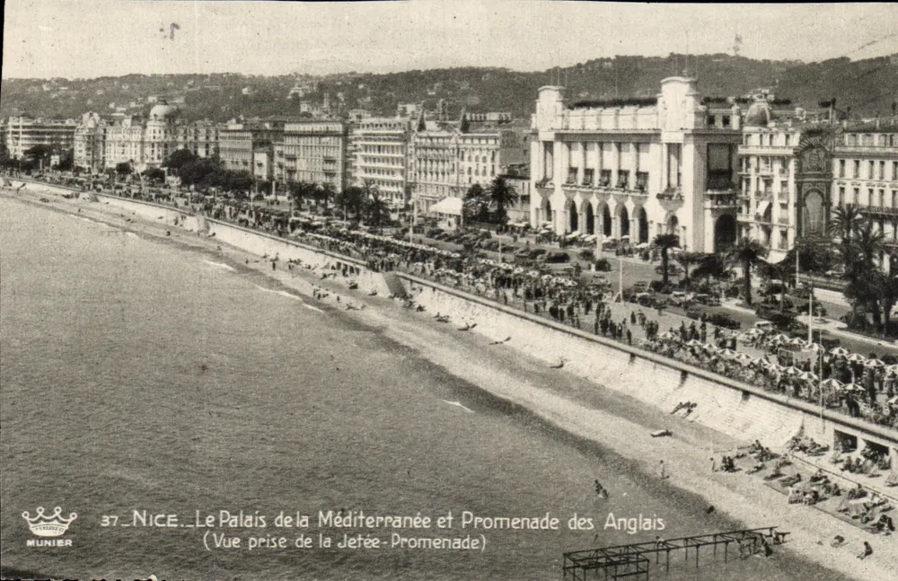 Nice - Das Palais de la Méditerranée und Promenade des Anglais (Aufnahme von der Jetée - Promenade) — Munier, n°37 - Vorderseite