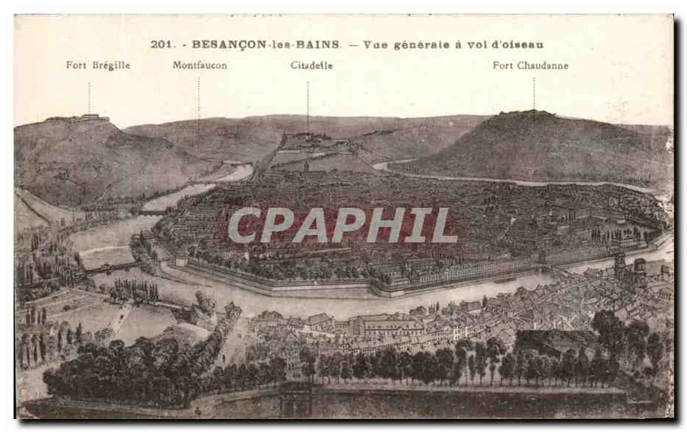 Besançon-les-Bains — Vogelperspektive — Editions C. L. Besançon, Nr. 201 - Vorderseite