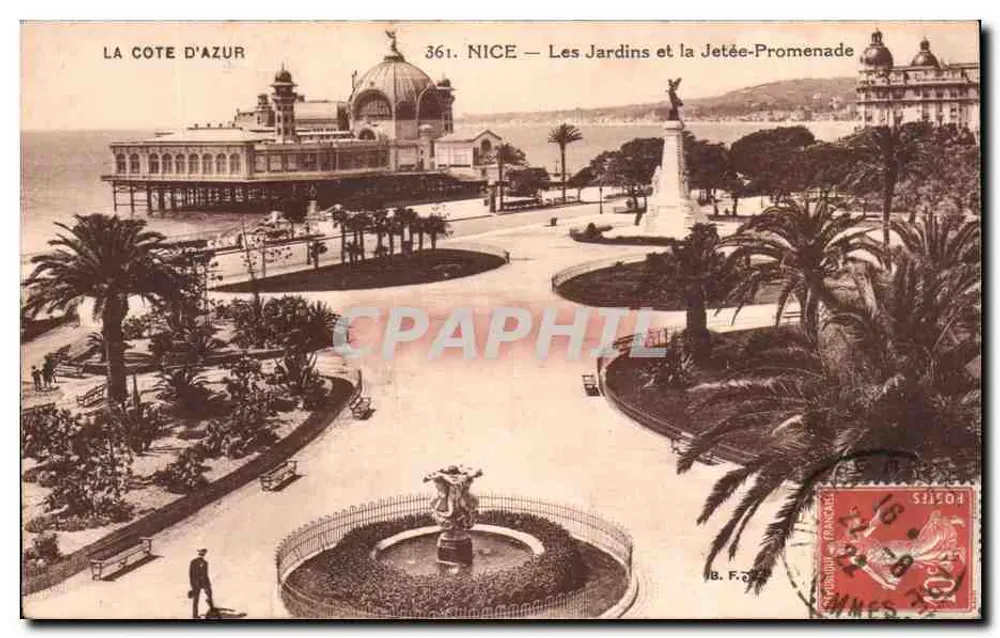 Nice — Die Gärten und die Promenade am Kai — B. F. — n° 361 - Vorderseite