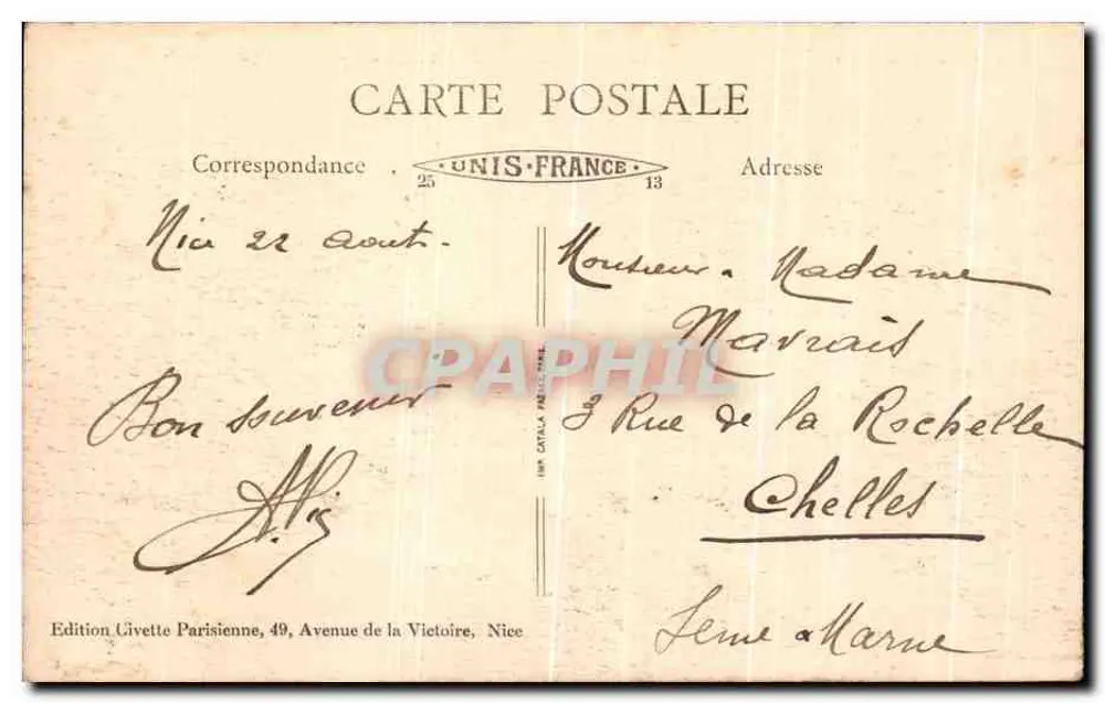 Nice — Die Gärten und die Promenade am Kai — B. F. — n° 361 - Rückseite