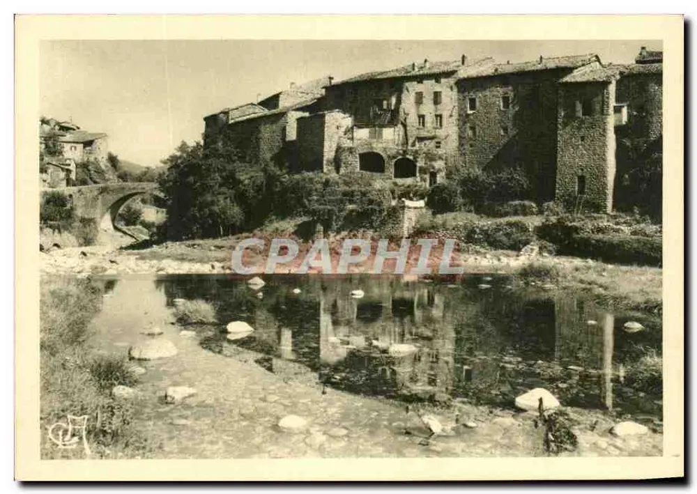 Jaujac — Vista do vilarejo e do ponte — Edição G.-L. ARLAUD, Lyon - Frente