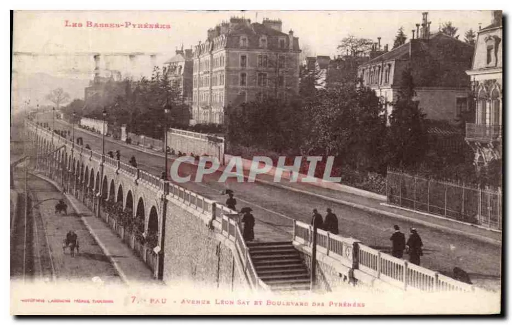 Pau - Avenue Léon Sart und Boulevard des Pyrénées — Verlag: Tourisme Français, Nr. 7 - Vorderseite