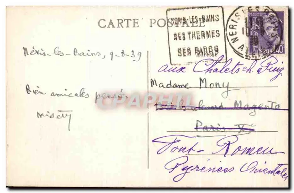 Boussac (Corrèze) — Pierres Jaumâtres « Der Sessel des Teufels » — unbekannter Verlag - Rückseite