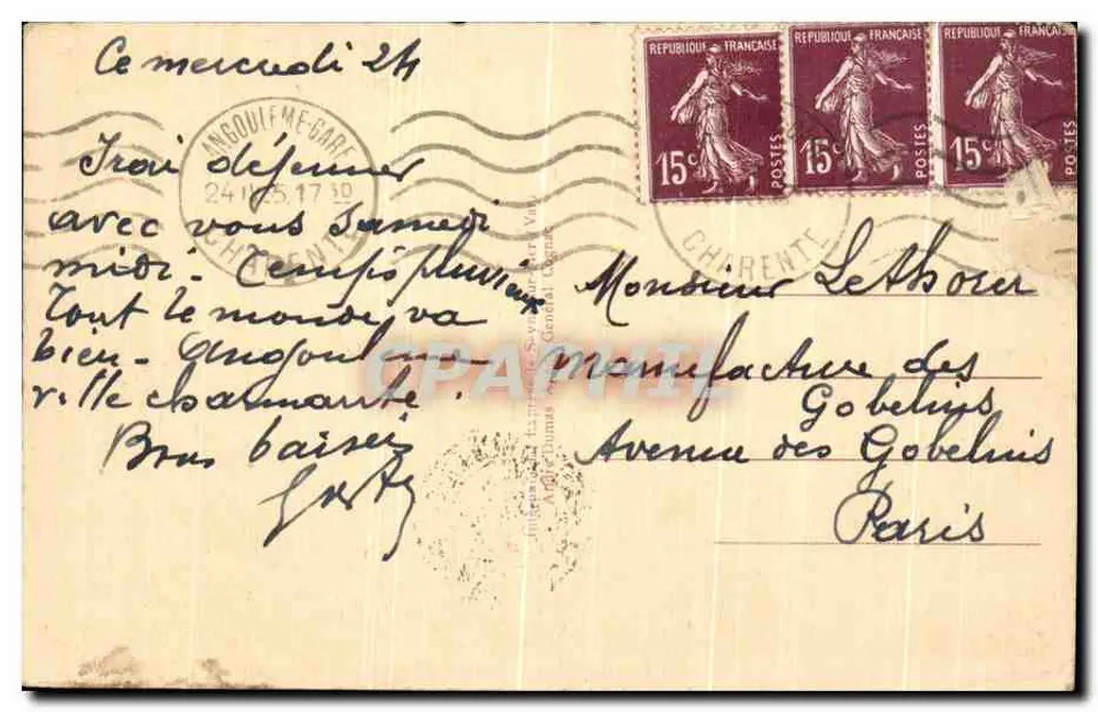 Angoulême — Rempart Desalx — Cl. Denizot - Verso