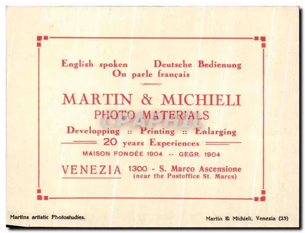 Venedig, Abendwirkung — Martin & Michieli, Venedig (23) - Rückseite