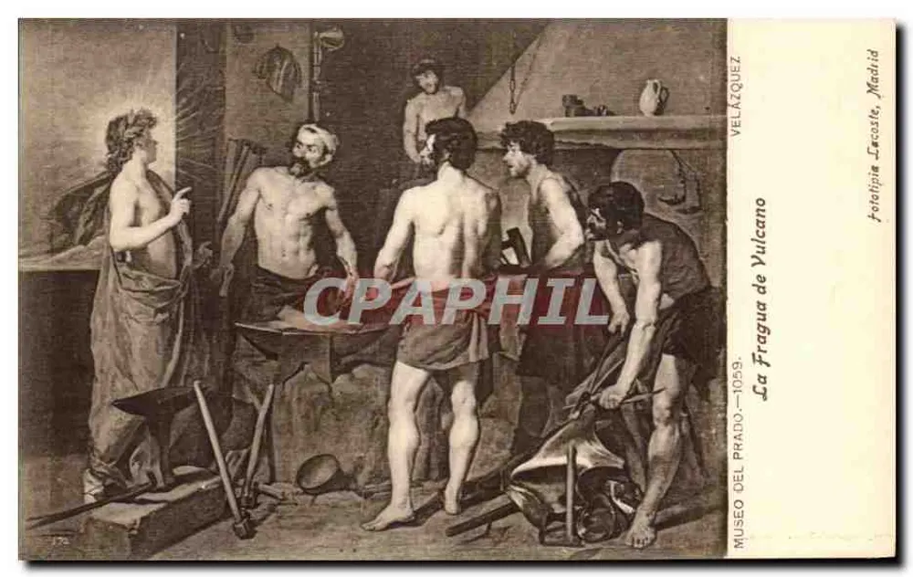Die Schmiede des Vulkan — Gemälde aus dem Prado-Museum — veröffentlicht von Velázquez, Madrid - Vorderseite