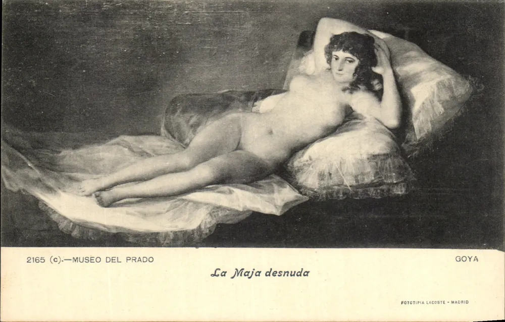 Die Nackte Maja — Werk von Goya — Fototypie Lacoste, Madrid, Nr. 2165 - Vorderseite