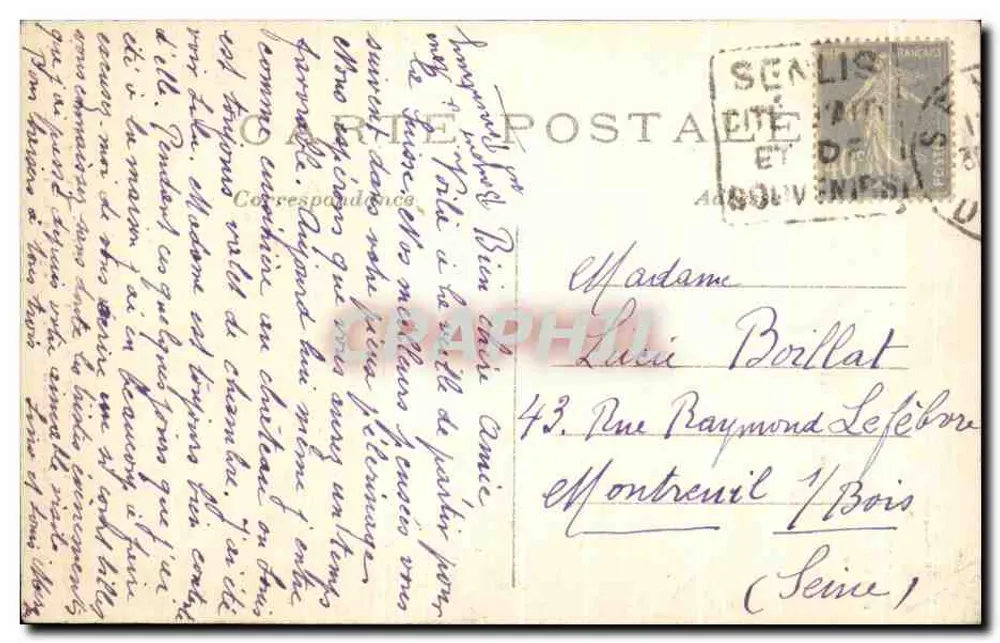 Senlis — Kathedrale beschädigt während des Krieges 1914 — L'H, Paris - Rückseite