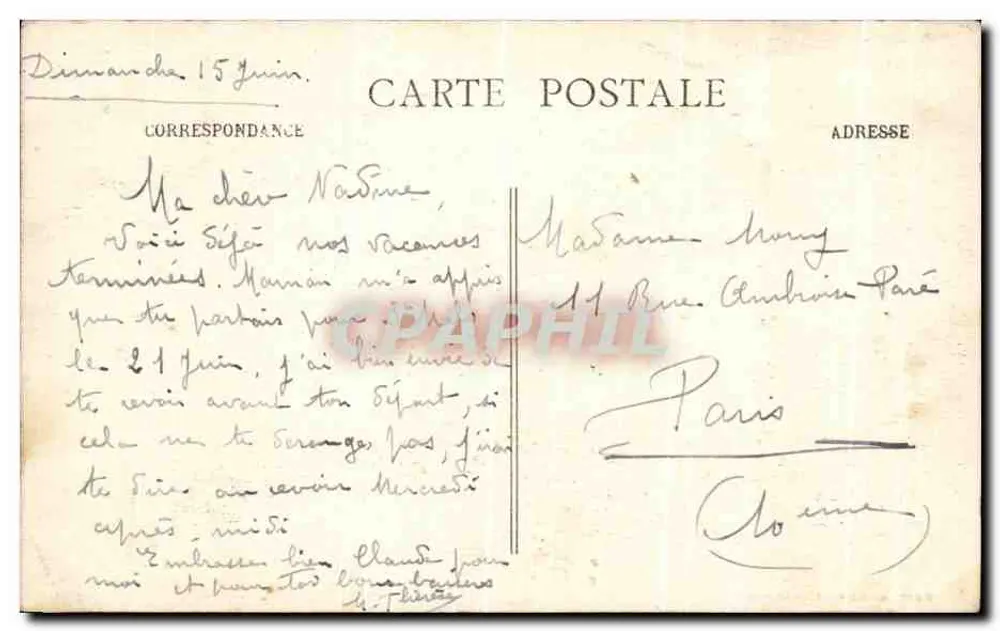 Laval (Mayenne) — Ansicht des Schlosses, der Mayenne und des Viaduks — Verlag: La Poste (gedruckt auf der Karte) - Rückseite