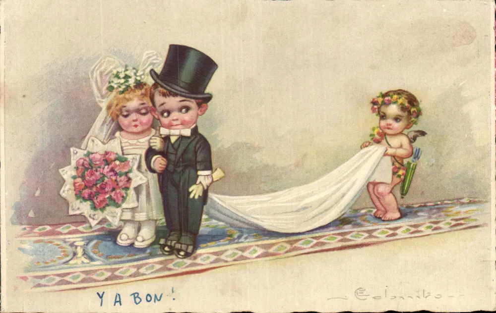 Casais novos — ilustração de Cupido — editor Colombino - Frente