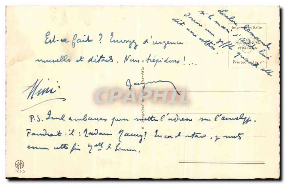 Casais novos — ilustração de Cupido — editor Colombino - Verso